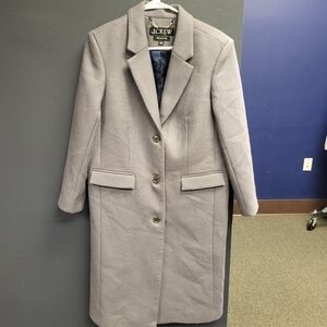 J. Crew Womens Gray Top Coat Italian Melton Wool Manifattura di Carmignano
